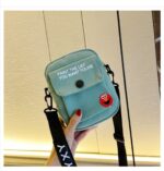 2025 New Japanese-Style Canvas Crossbody Bag Cartoon Cute Female Student Shoulder Small Bag Trendy Versatile Phone Bag