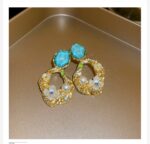 Silver silver needle from pearl, fashionable elegant earrings, flowered, high-quality style, french style, light luxury style - Image 3