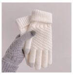 Winter New Pineapple Cashmere Knitted Warm Jacquard fleece-lined Thickened Plush Wool Internet Popular Touch Screen Gloves - Image 4