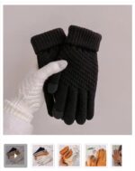 Winter New Pineapple Cashmere Knitted Warm Jacquard fleece-lined Thickened Plush Wool Internet Popular Touch Screen Gloves - Image 5