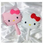 Cartoon Kt Cat Handheld Mirror Girl Heart Handle Mirror Cat Makeup Mirror Portable Makeup Mirror Wholesale High Definition Simple - Image 2