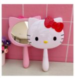 Cartoon Kt Cat Handheld Mirror Girl Heart Handle Mirror Cat Makeup Mirror Portable Makeup Mirror Wholesale High Definition Simple
