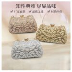 2025 New Cross-Border Evening Bag European and American Banquet Bag Women's Handbag Fashionable Dress Evening Party Bag Light Luxury