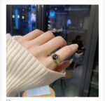 Watch, one size dial, fashionable design ring, light luxury style, on index finger, simple and elegant design