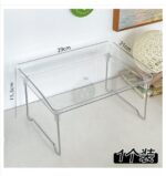 Transparent Double-layer Desktop Storage Rack Acrylic Cup Holder Foldable Kitchen and Bathroom Cosmetic Sundries Storage Rack - Image 3