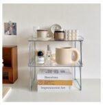 Transparent Double-layer Desktop Storage Rack Acrylic Cup Holder Foldable Kitchen and Bathroom Cosmetic Sundries Storage Rack - Image 4