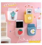 Cute cartoon remote control storage box bedside mobile phone hanger stationery makeup brush wall hanging rack wholesale