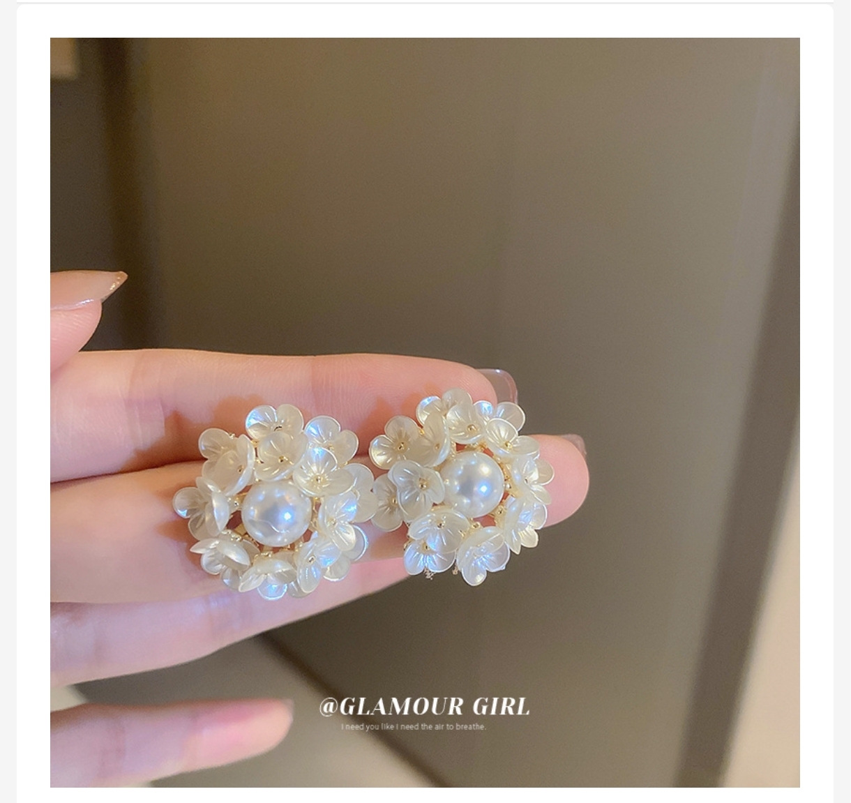 Screenshot_2025-10-15-23-30-33-770_wholesaleplus.com.bd-edit Silver silver needle from pearl, fashionable elegant earrings, flowered, high-quality style, french style, light luxury style - Image 1