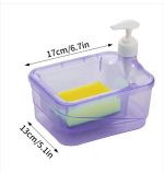 Cross-border kitchen soap dispenser detergent pressing box round sponge cleaning brush soap box dispenser storage box - Image 3