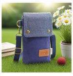 Export Export Cross-Border Products Pure Color Canvas 3-Layer Cross-Body Mobile Phone Bag Simple Fabric Women's Bag Wholesale - Image 3