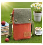Export Export Cross-Border Products Pure Color Canvas 3-Layer Cross-Body Mobile Phone Bag Simple Fabric Women's Bag Wholesale - Image 5