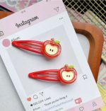 Sweet and Cute Apple Hairpin Girly Sense Fringe Fringe Clip Ins Hairpin Broken Hair Duckbill Clip Children's Headwear - Image 4